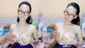 Bokep indo cewek abg culun kacamata live sex